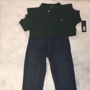 Polo shirt 7 and Levi pants size 7x